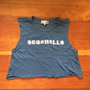 Wildfox crop shesells seashells size small